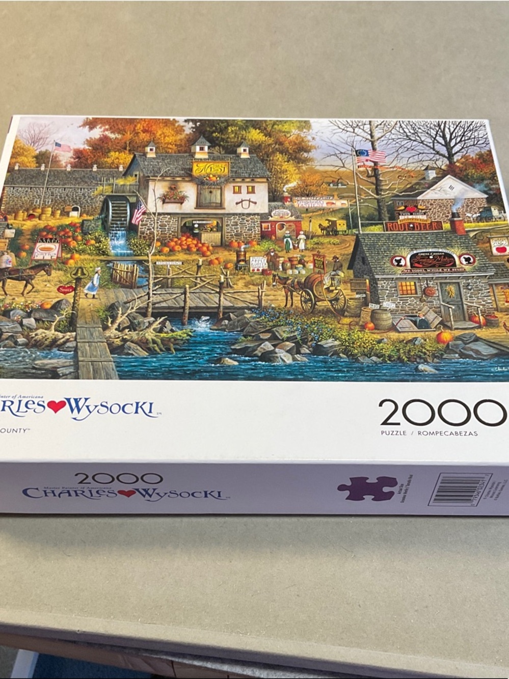 Charles Wysocki 2000-Piece Autumn Village Jigsaw Puzzle